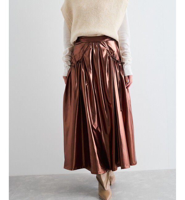 VIS「メタリックギャザースカート」|スカート|