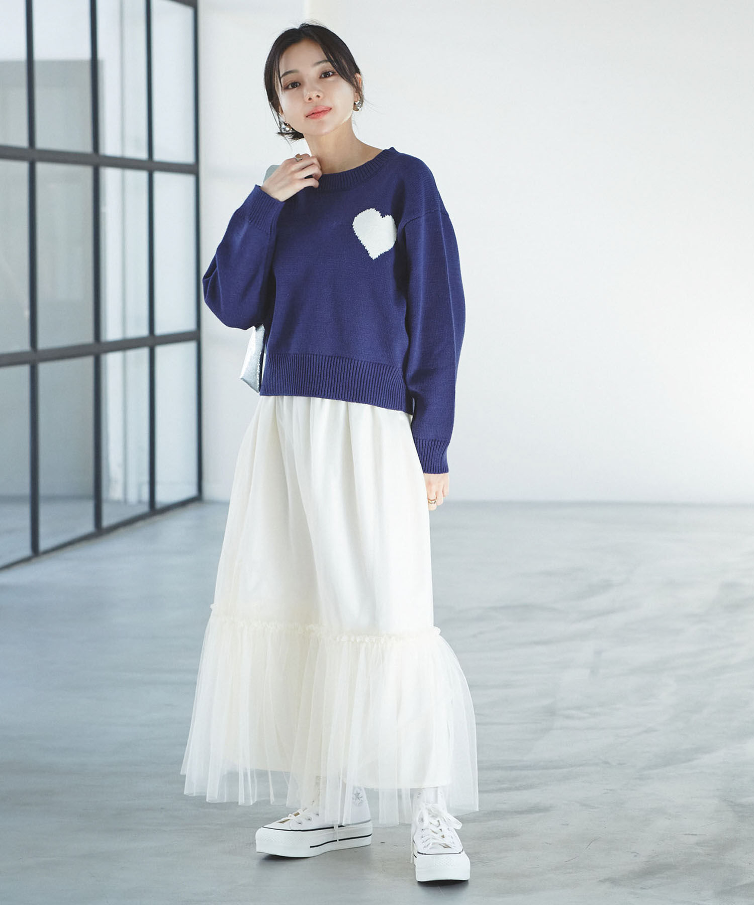 VIS「ニュアンス柄チュールスカート」|スカート|