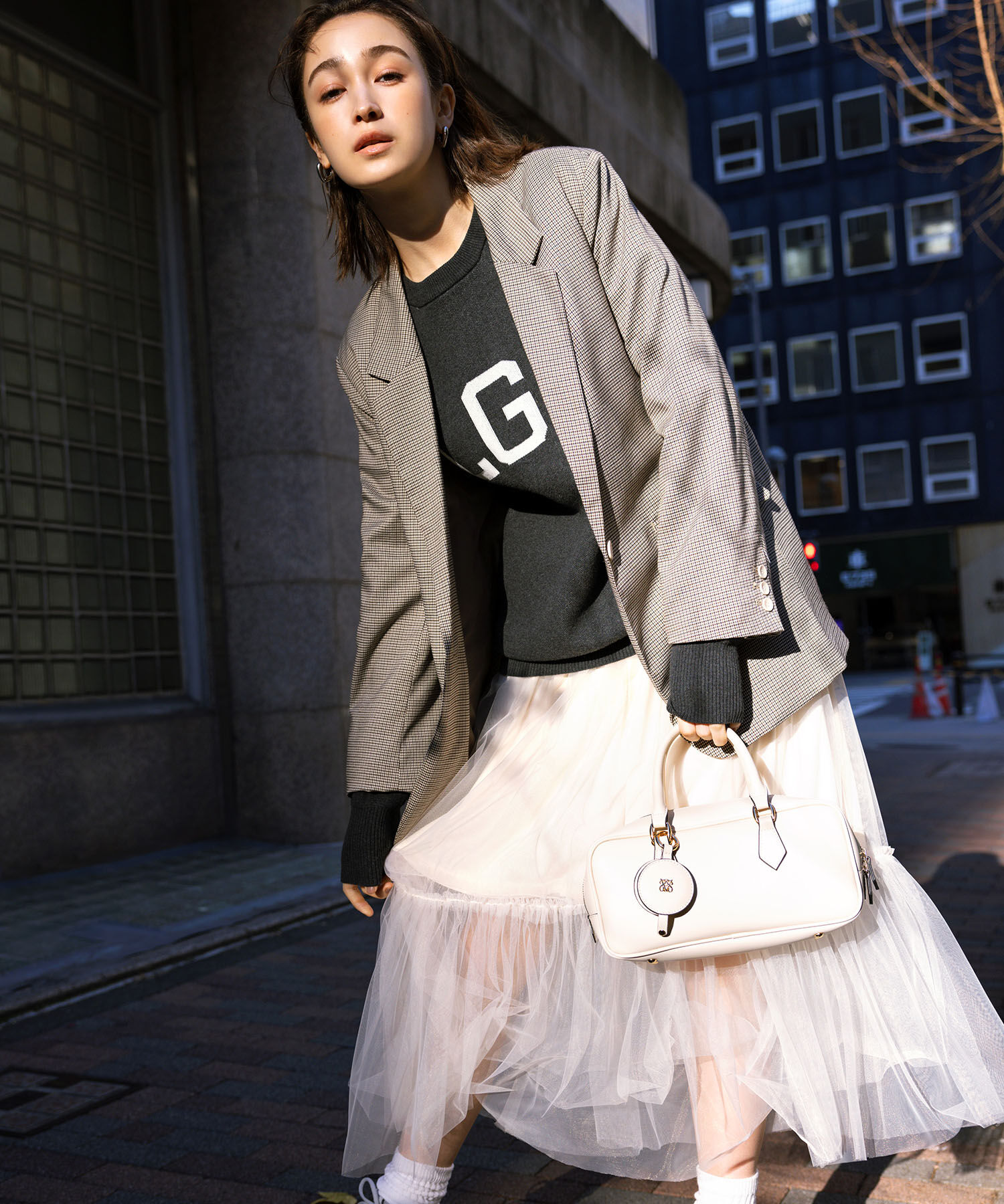 VIS「ニュアンス柄チュールスカート」|スカート|