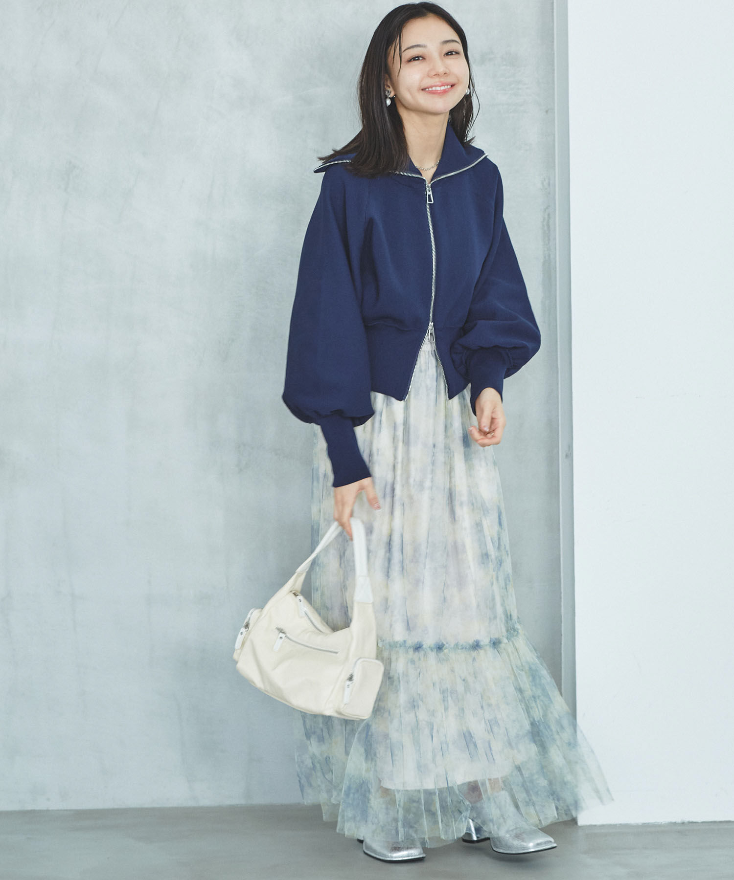 VIS「ニュアンス柄チュールスカート」|スカート|