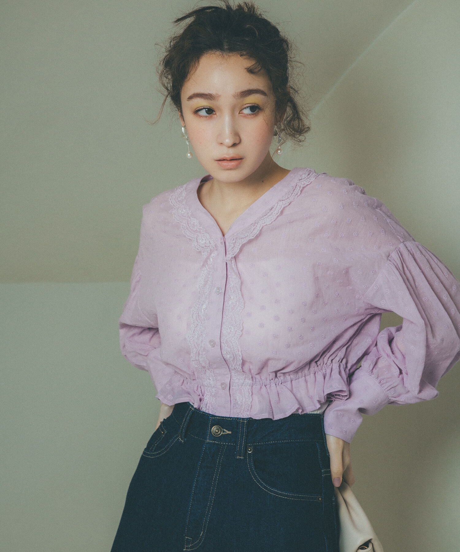 VIS「ドビーフラワーブラウス」|シャツ・ブラウス|