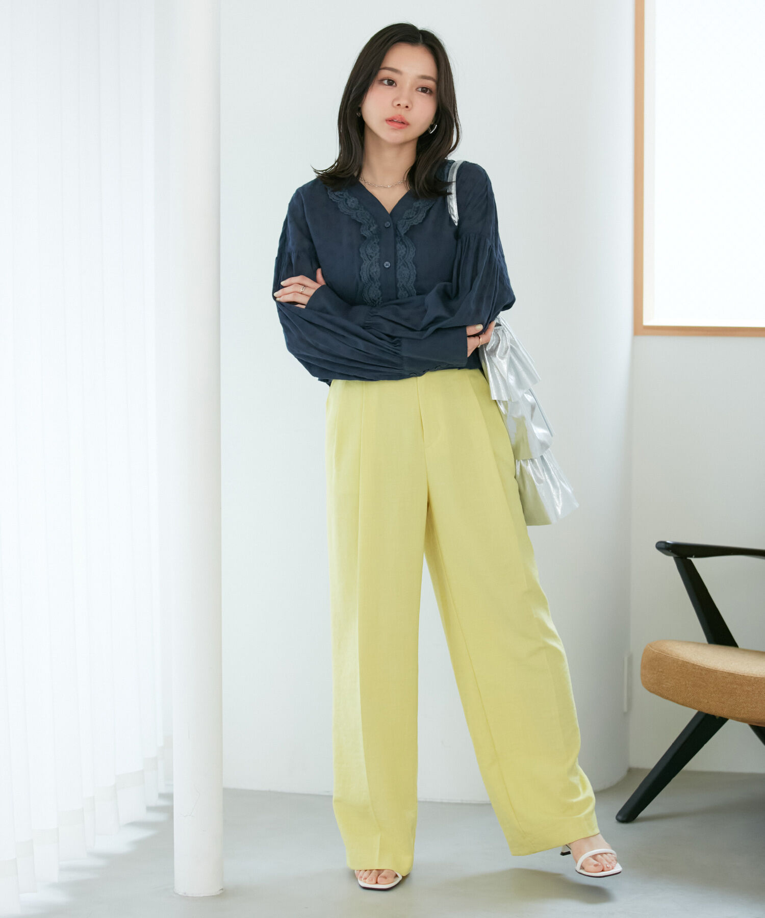 VIS「ドビーフラワーブラウス」|シャツ・ブラウス|