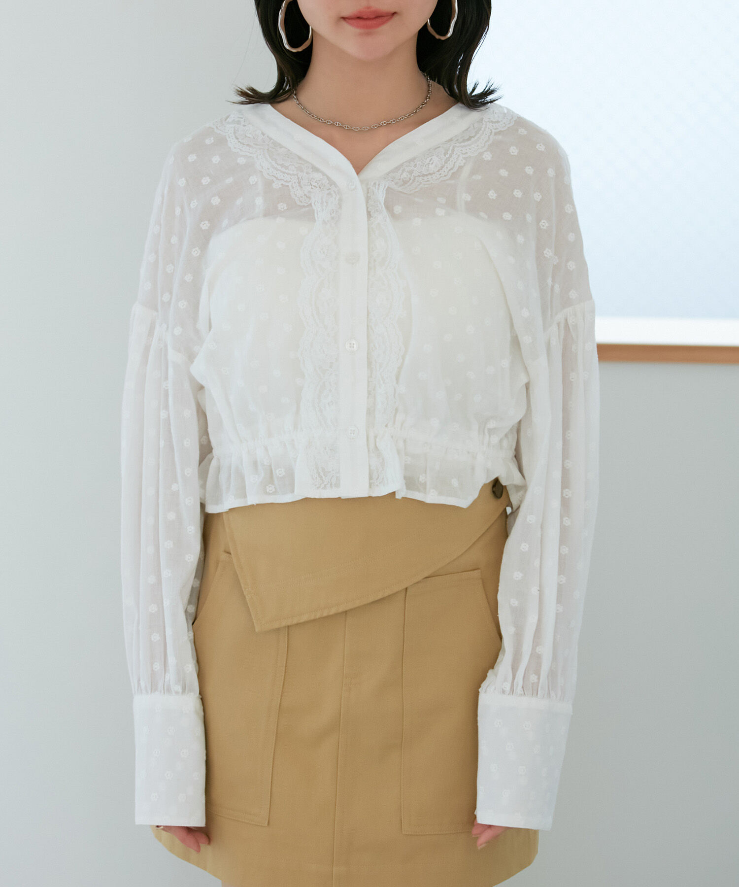 VIS「ドビーフラワーブラウス」|シャツ・ブラウス|