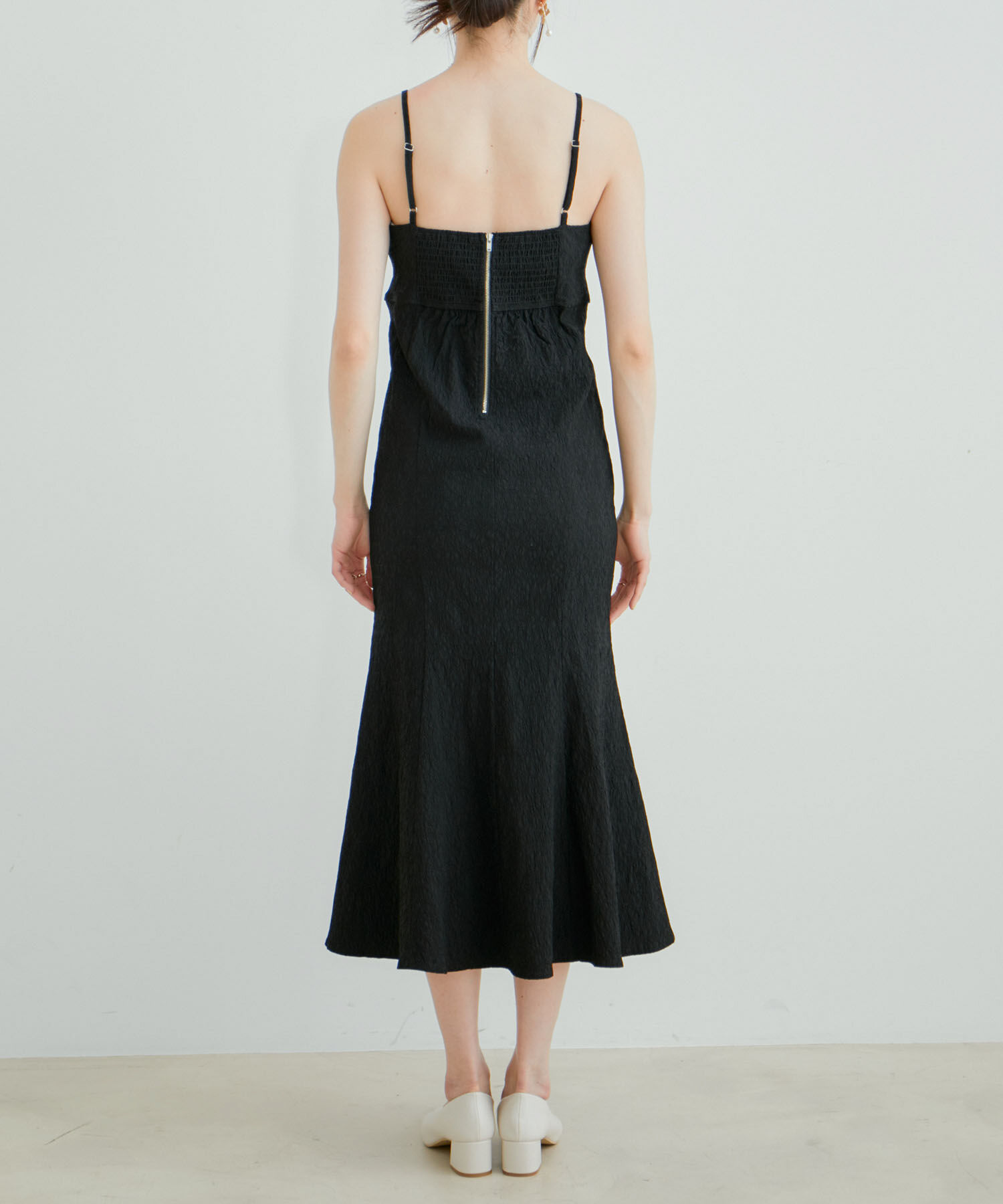 VIS「【新色追加】【VIS DRESS】チュールパールブラウス＆ジャガードワンピースセット」|ドレス|