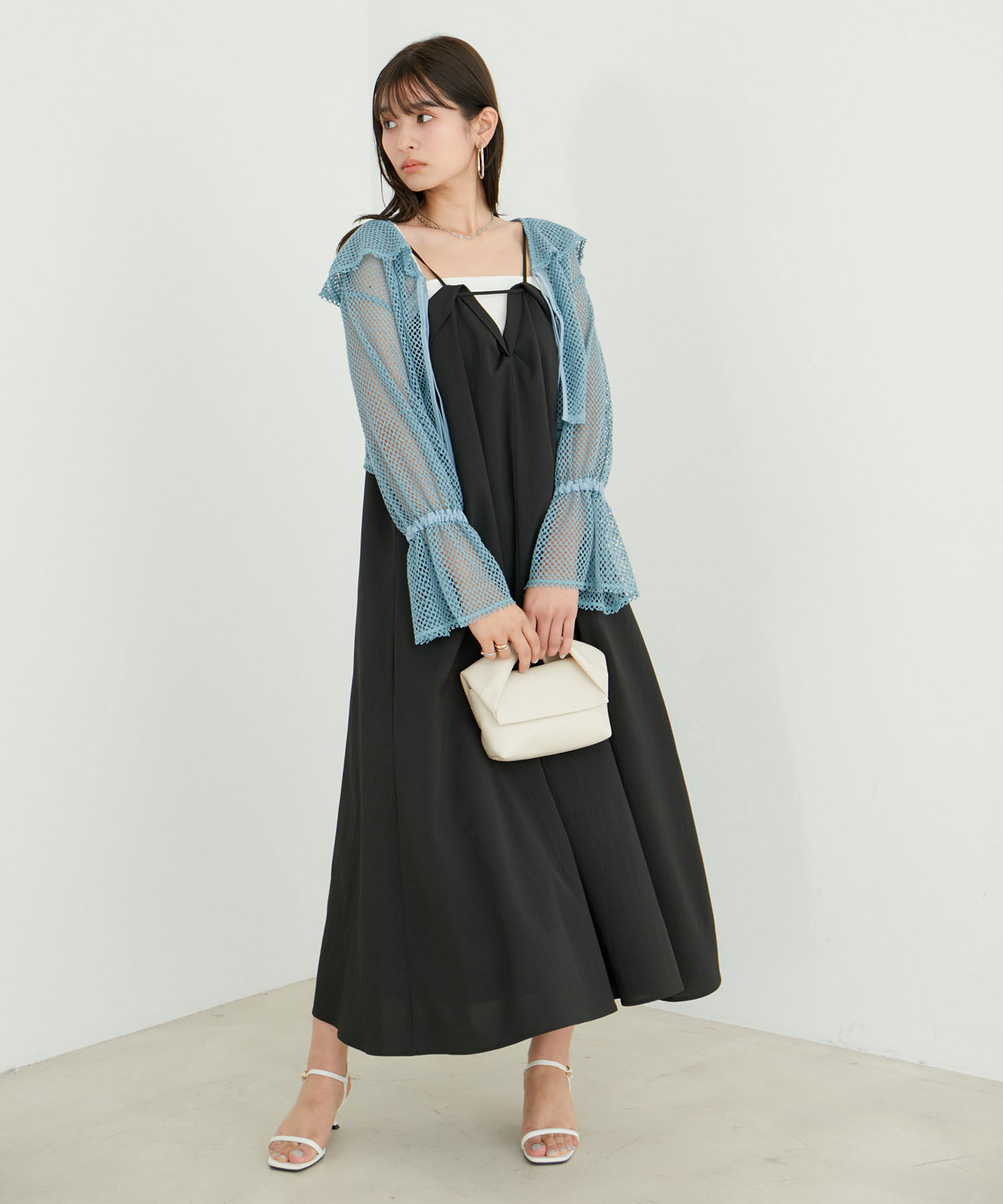 VIS「【前後2WAY】メッシュフリルカーディガン」|シャツ・ブラウス|