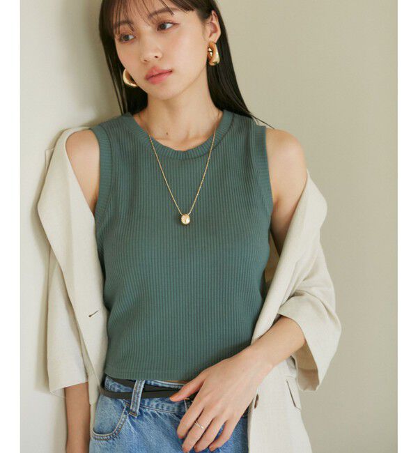 VIS「カップ付きアメスリタンク」|タンクトップ|グリーン(30)