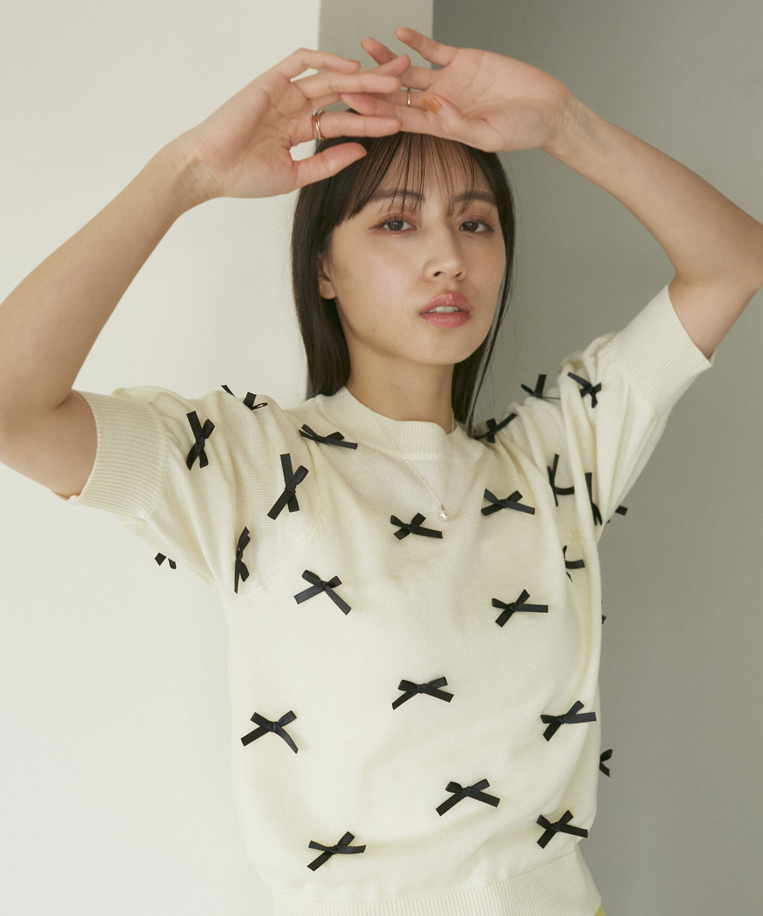 VIS「リボンハーフスリーブサマーニット」|ニット・セーター|