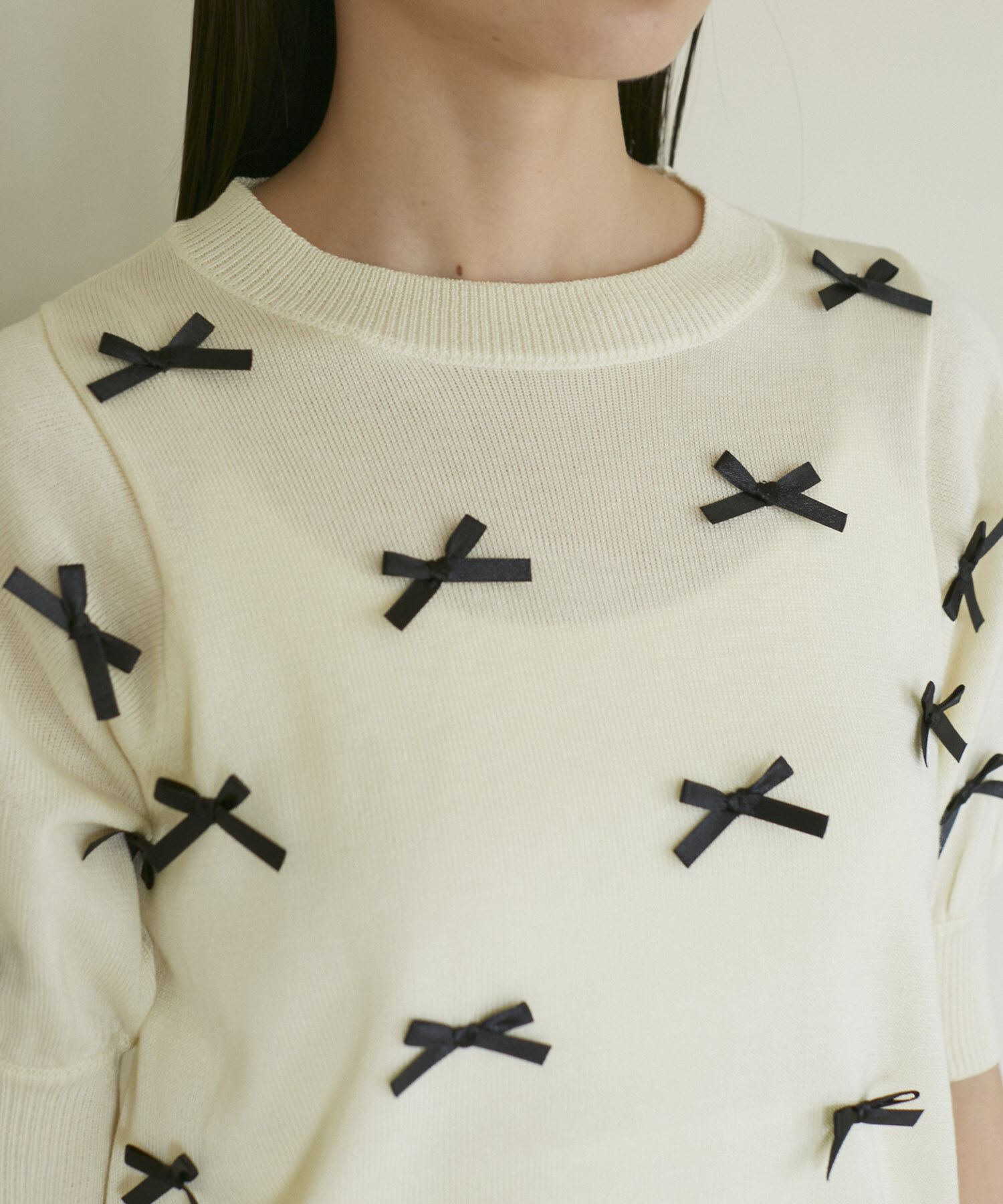 VIS「リボンハーフスリーブサマーニット」|ニット・セーター|