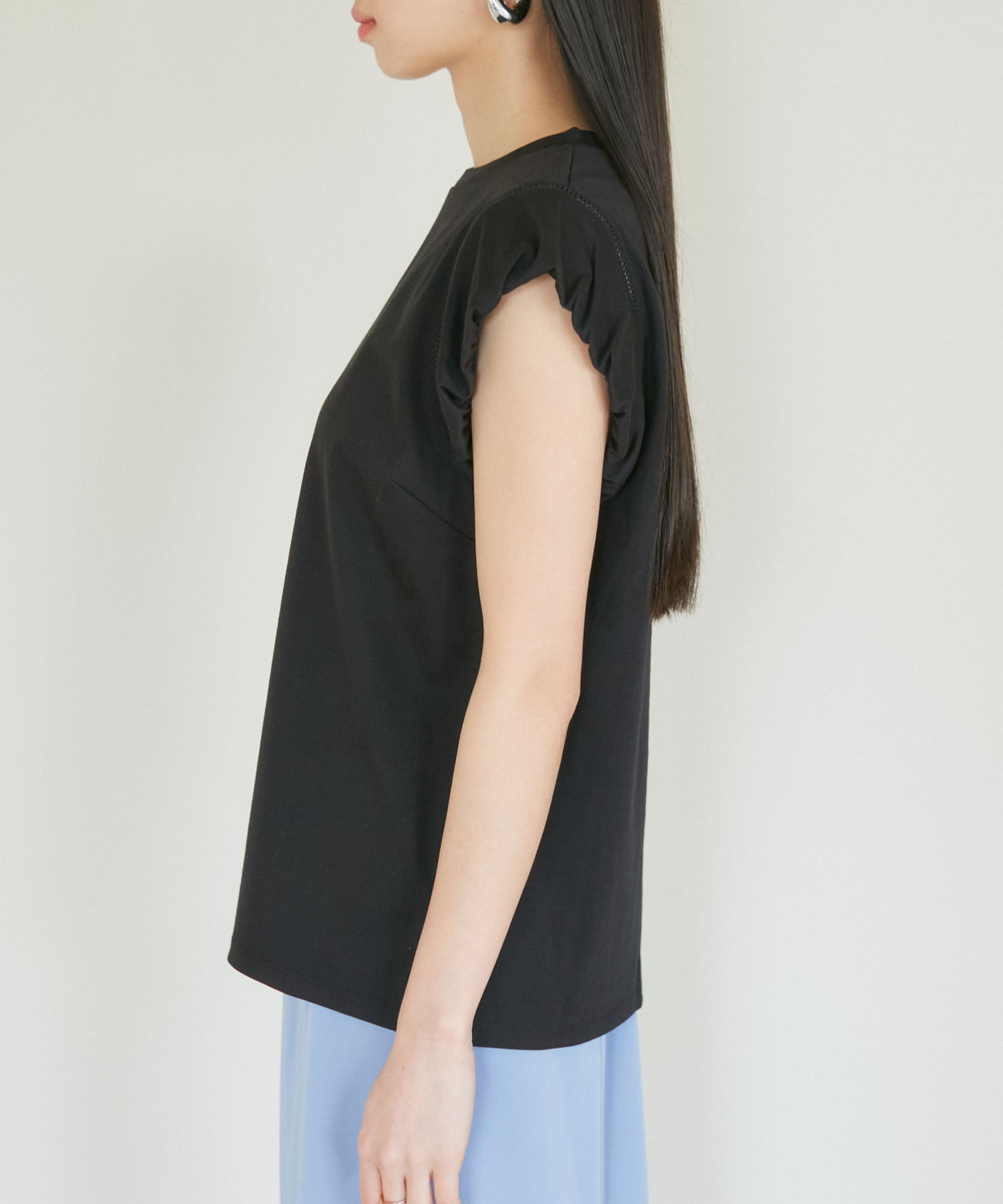 VIS「【洗える】シルケットポイントレースカットソー」|Tシャツ・カットソー|