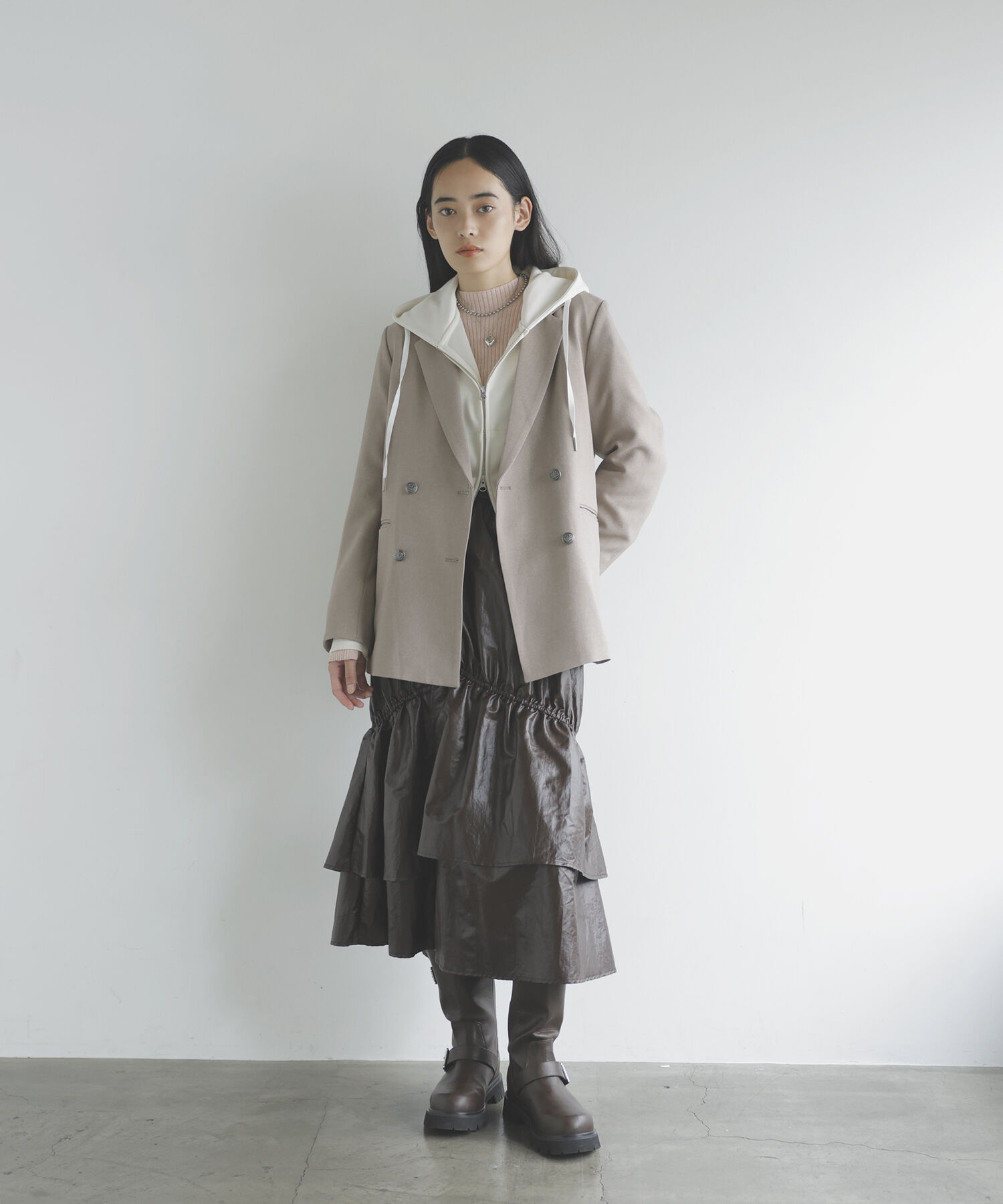 VIS「【美easy】ウーリッシュWブレストテーラードジャケット【洗える】」|テーラードジャケット|