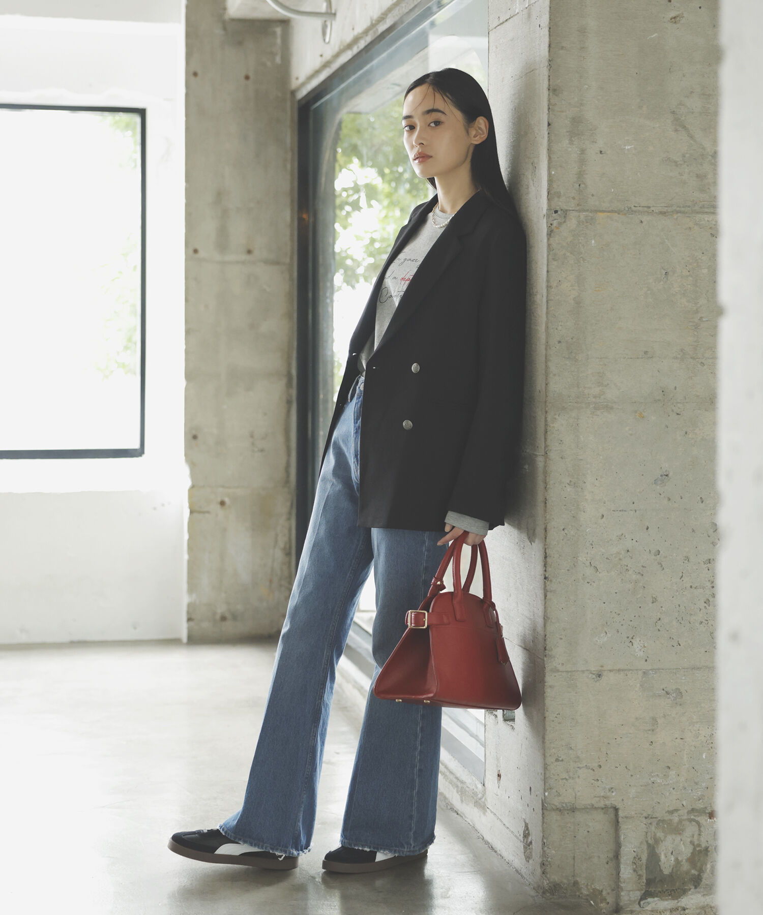 VIS「【美easy】ウーリッシュWブレストテーラードジャケット【洗える】」|テーラードジャケット|