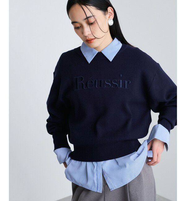 VIS「スウェットライク刺繍ロゴニットプルオーバー」|ニット・セーター|コンメイン