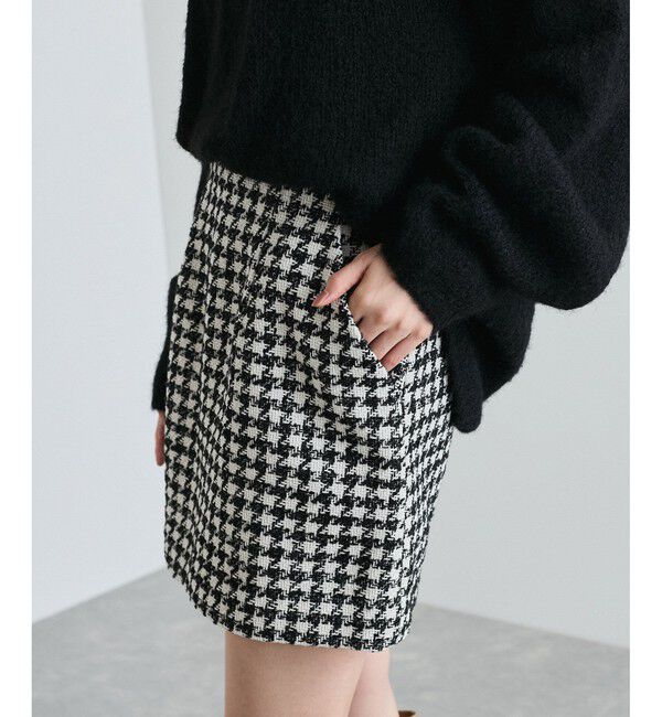 VIS「【洗える】ラメツイード&千鳥柄ミニスカート」|スカート|