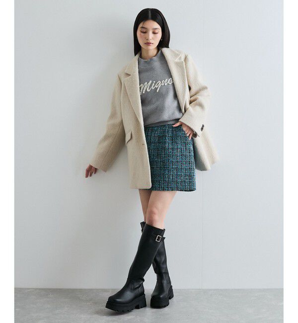 VIS「【洗える】ラメツイード&千鳥柄ミニスカート」|スカート|