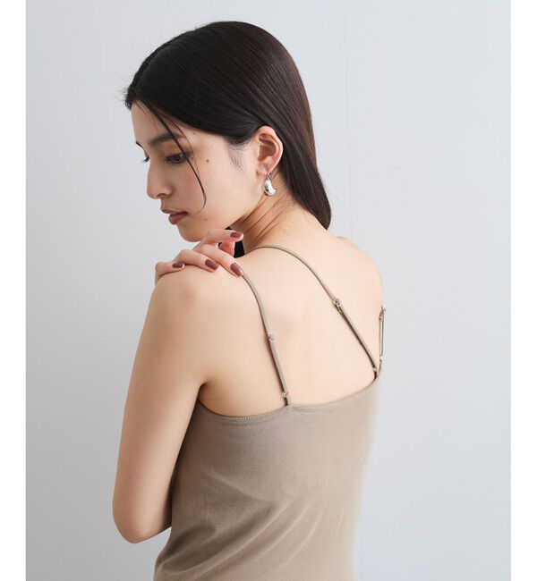 VIS「【洗える】カップ付きアシンメトリーキャミソール」|キャミソール|