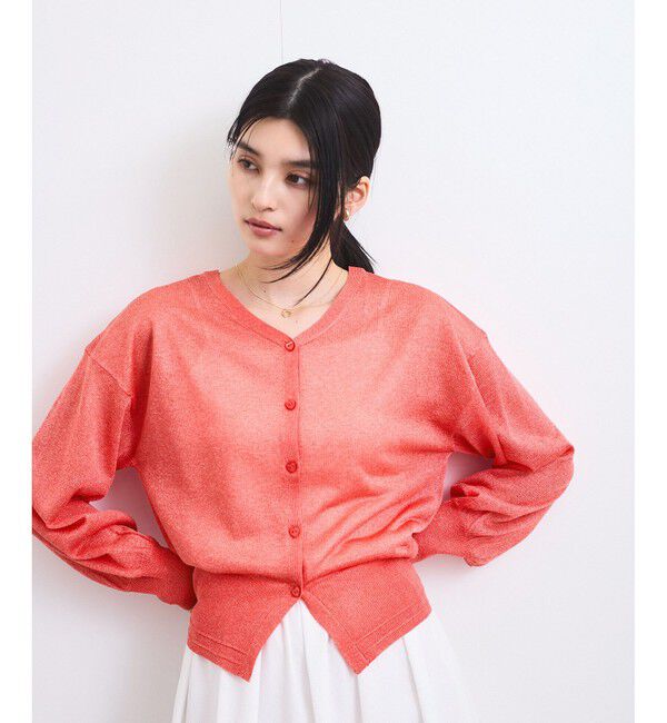 VIS「【前後2WAY】ハート釦シアーカーディガン」|カーディガン|レッド系(61)