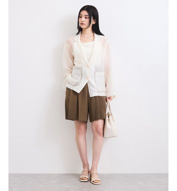 VIS「【洗える】羽織るだけでスタイリングワンランクアップ！シアージャケット」|テーラードジャケット|