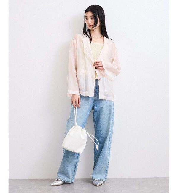 VIS「【洗える】羽織るだけでスタイリングワンランクアップ！シアージャケット」|テーラードジャケット|