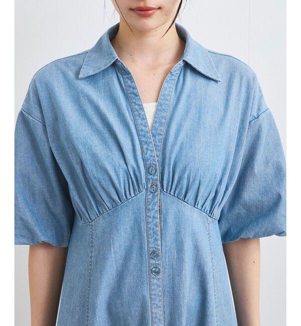 VIS「バルーンスリーブデニムワンピース」|ワンピース|