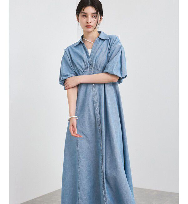 VIS「バルーンスリーブデニムワンピース」|ワンピース|
