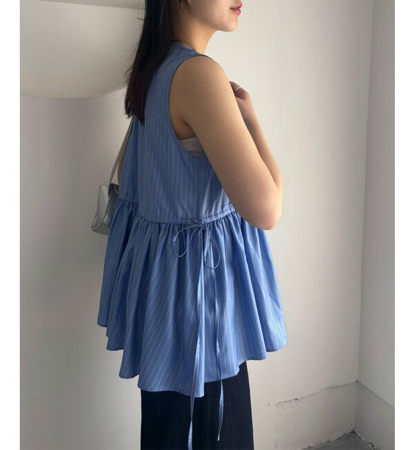 VIS「【WEB限定】ギャザーペプラムブラウス」|シャツ・ブラウス|
