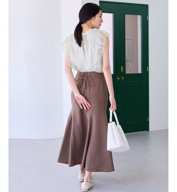 VIS「主役級！華やぎシアーシャイニーボウタイフリルブラウス【前後2WAY】【洗える】」|シャツ・ブラウス|