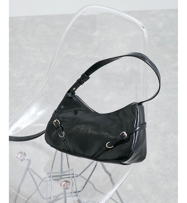 VIS「フロントベルトショルダーバッグ」|ハンドバッグ|ブラック(01)