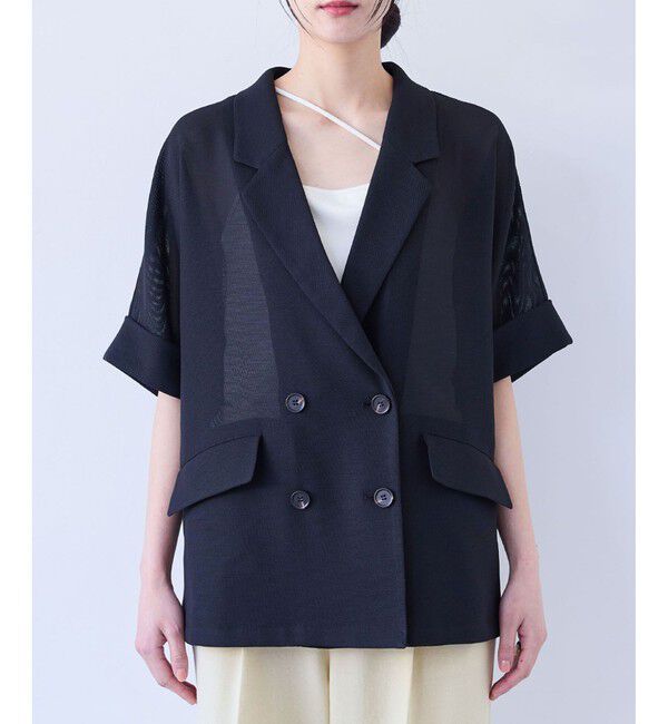 VIS「【洗える】メッシュドルマンサマージャケット」|テーラードジャケット|