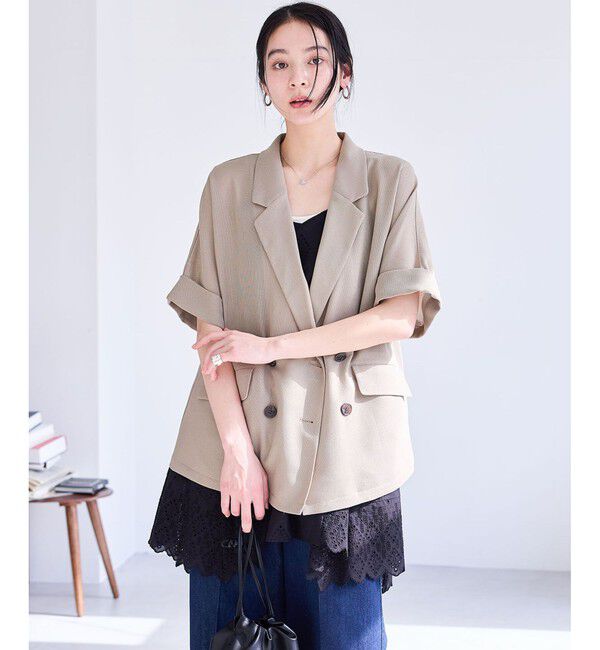 VIS「【洗える】メッシュドルマンサマージャケット」|テーラードジャケット|