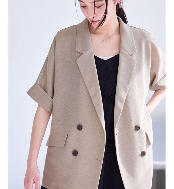 VIS「【洗える】メッシュドルマンサマージャケット」|テーラードジャケット|