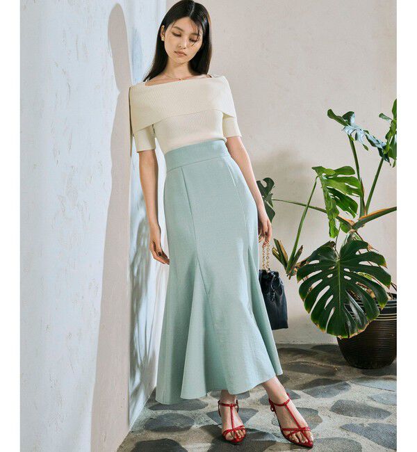 VIS「【アンチピリング/UVケア/洗える】オフショルハーフスリーブニット」|ニット・セーター|