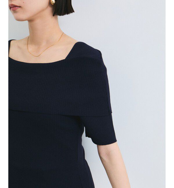 VIS「【アンチピリング/UVケア/洗える】オフショルハーフスリーブニット」|ニット・セーター|