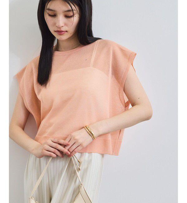 VIS「ドライタッチシアーニットトップス」|ニット・セーター|ピンク系(65)