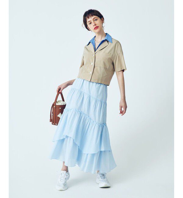 VIS「【Chocomoo】VIS別注バック刺繍クロップドハーフスリーブシャツ」|シャツ・ブラウス|