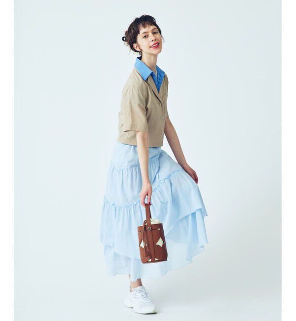 VIS「【Chocomoo】VIS別注バック刺繍クロップドハーフスリーブシャツ」|シャツ・ブラウス|