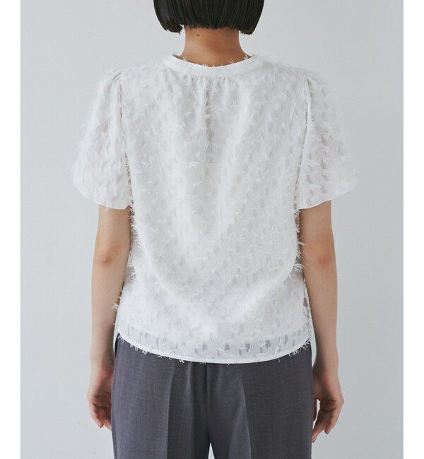 VIS「チューリップスリーブジャガードスキッパーブラウス」|シャツ・ブラウス|