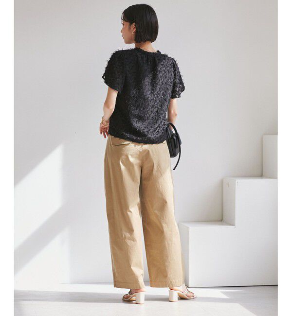 VIS「チューリップスリーブジャガードスキッパーブラウス」|シャツ・ブラウス|