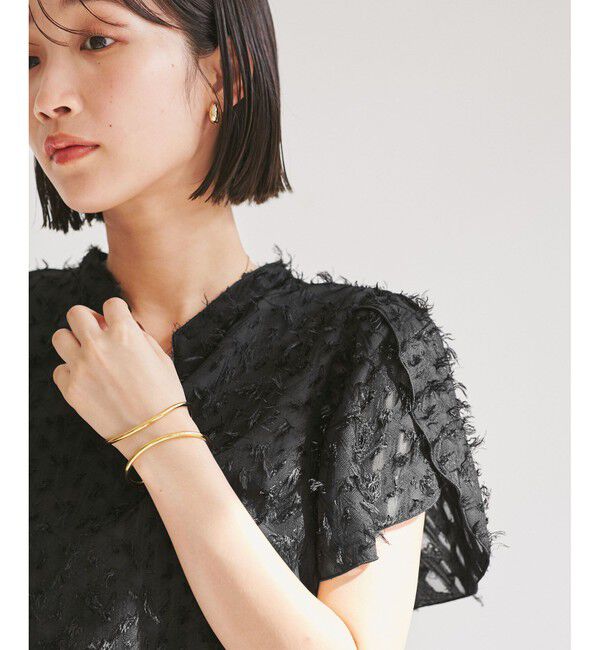 VIS「チューリップスリーブジャガードスキッパーブラウス」|シャツ・ブラウス|