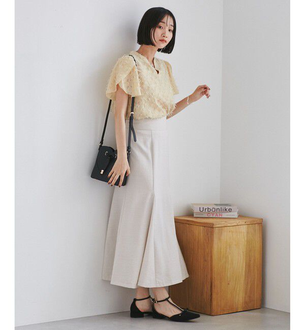 VIS「チューリップスリーブジャガードスキッパーブラウス」|シャツ・ブラウス|