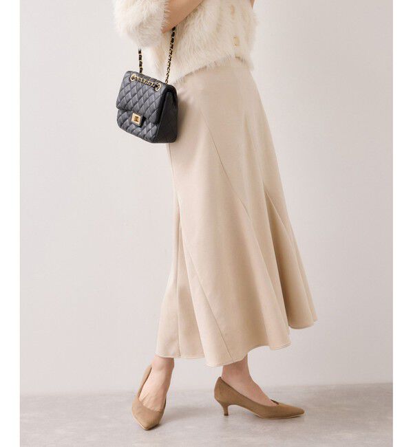 VIS「エスカルゴ切替スエードライクスカート」|スカート|オフホワイト(15)