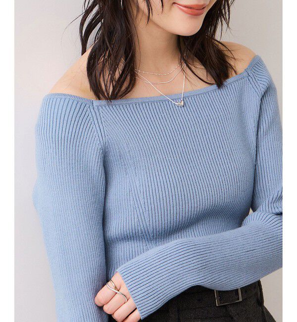 VIS「スクエアネックニットプルオーバー」|ニット・セーター|