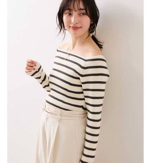 VIS「スクエアネックニットプルオーバー」|ニット・セーター|