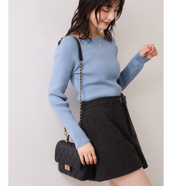 VIS「スクエアネックニットプルオーバー」|ニット・セーター|