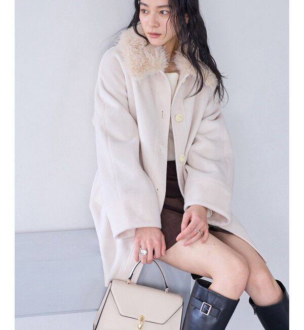 VIS「ファー付きAラインステンコート」|ステンカラーコート|キナリ(16)