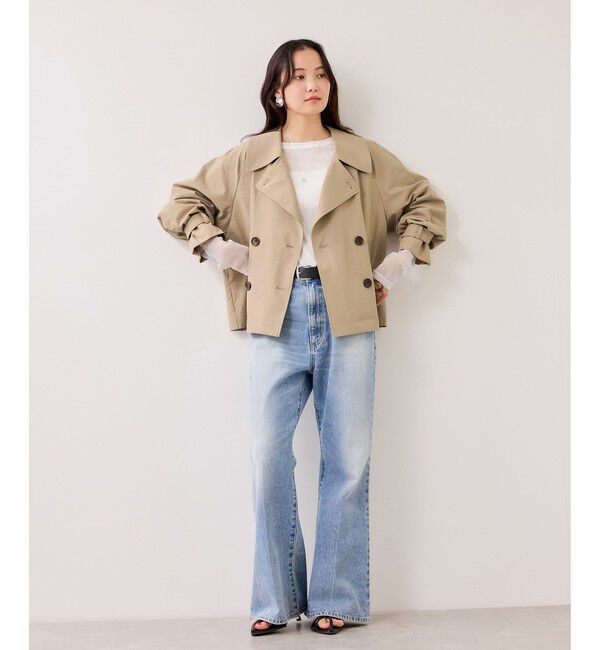 VIS「ショートトレンチコート/UVケア・撥水・花粉ガード」|トレンチコート|