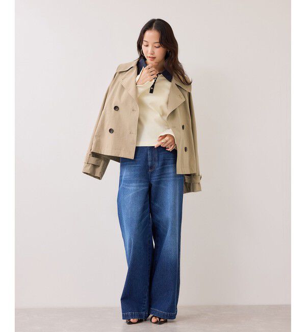 VIS「ショートトレンチコート/UVケア・撥水・花粉ガード」|トレンチコート|