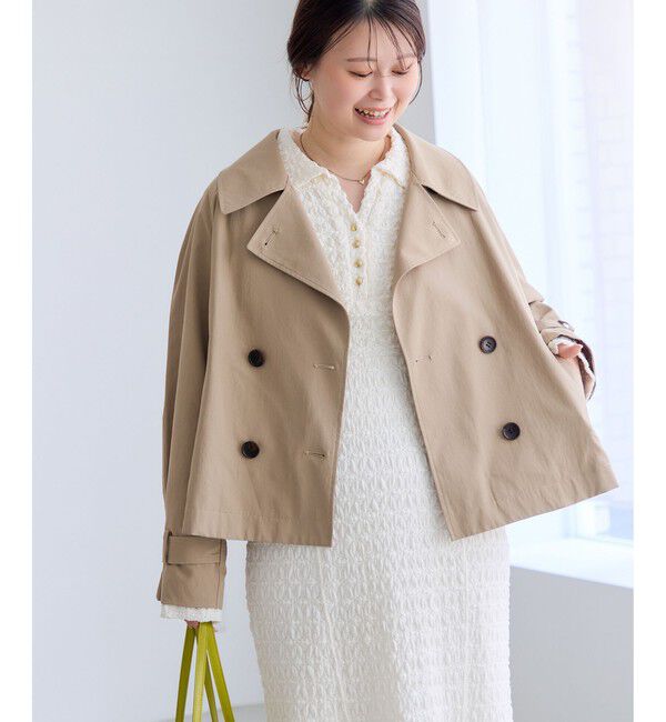 VIS「ショートトレンチコート/UVケア・撥水・花粉ガード」|トレンチコート|