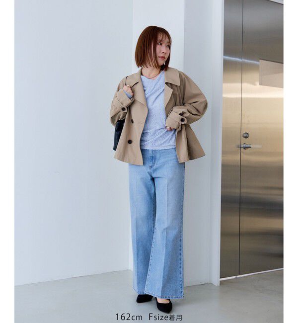 VIS「ショートトレンチコート/UVケア・撥水・花粉ガード」|トレンチコート|