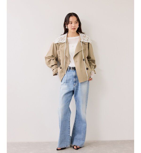 VIS「ショートトレンチコート/UVケア・撥水・花粉ガード」|トレンチコート|