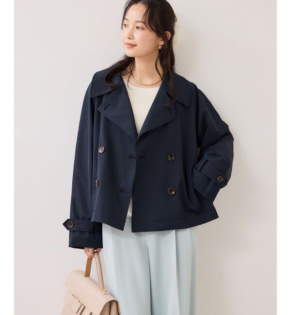 VIS「ショートトレンチコート/UVケア・撥水・花粉ガード」|トレンチコート|